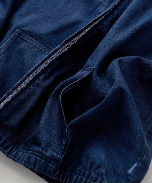GLAZOS（グラソス）の「フードデニムジップアップジャケット（ブルゾン・キッズ・ブラック/ダークブルー・150cm/160cm/170cm）」の9枚目の写真