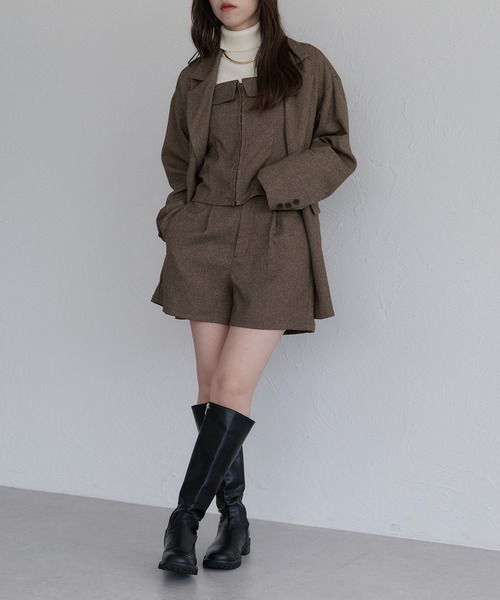 セットアップ可能】フロントタックショートパンツ（その他パンツ