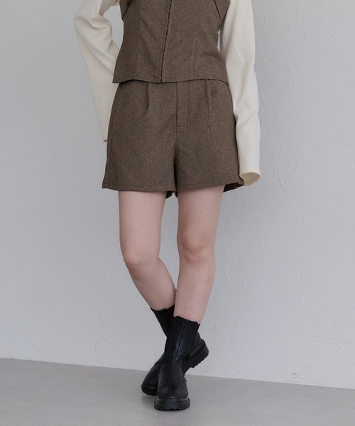セットアップ可能】フロントタックショートパンツ（その他パンツ