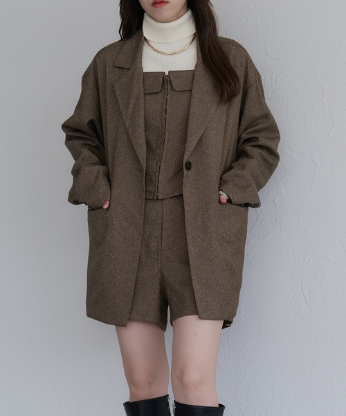 raffime(ラフィミー)の「【セットアップ可能】フロントタックショートパンツ(その他パンツ・レディース・ブラック/ダークブラウン・フリー)」の4枚目の写真