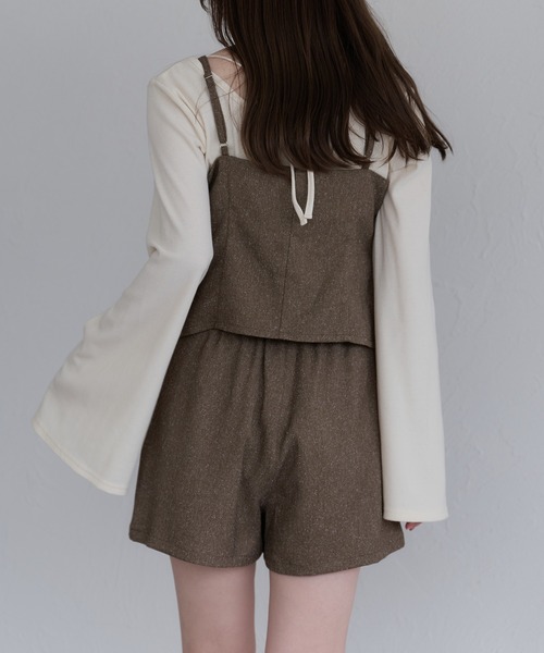 raffime(ラフィミー)の「【セットアップ可能】フロントタックショートパンツ(その他パンツ・レディース・ブラック/ダークブラウン・フリー)」の7枚目の写真