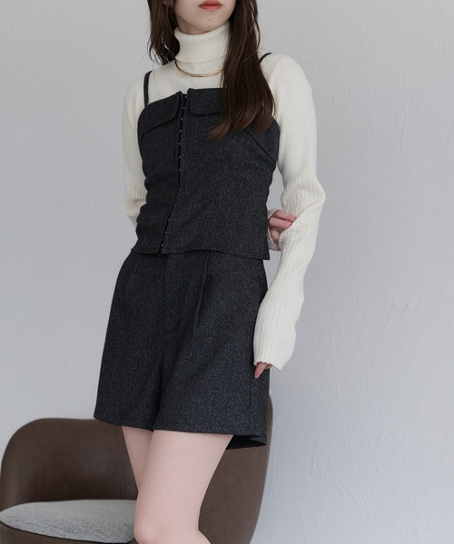 raffime(ラフィミー)の「【セットアップ可能】フロントタックショートパンツ(その他パンツ・レディース・ブラック/ダークブラウン・フリー)」の21枚目の写真