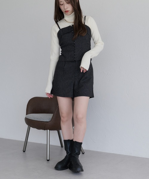 raffime(ラフィミー)の「【セットアップ可能】フロントタックショートパンツ(その他パンツ・レディース・ブラック/ダークブラウン・フリー)」の17枚目の写真