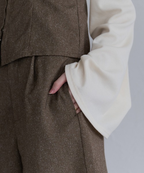 raffime(ラフィミー)の「【セットアップ可能】フロントタックショートパンツ(その他パンツ・レディース・ブラック/ダークブラウン・フリー)」の11枚目の写真