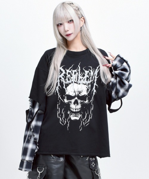 セール】『REFLEM/レフレム』レイヤ―ドチェックL/S Tee/ロングスリーブ