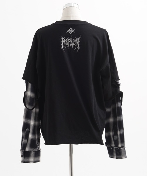 REFLEM/レフレム』レイヤ―ドチェックL/S Tee/ロングスリーブカットソー