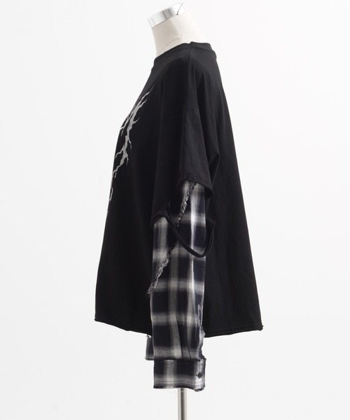 REFLEM/レフレム』レイヤ―ドチェックL/S Tee/ロングスリーブカットソー