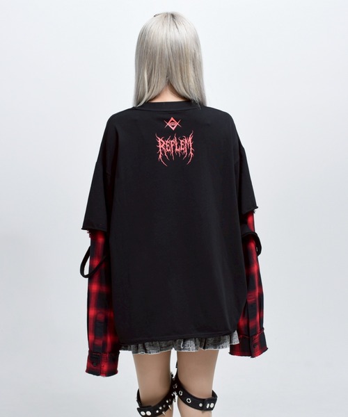 REFLEM/レフレム』レイヤ―ドチェックL/S Tee/ロングスリーブカットソー