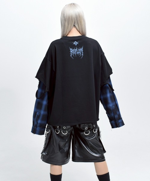 REFLEM/レフレム』レイヤ―ドチェックL/S Tee/ロングスリーブカットソー