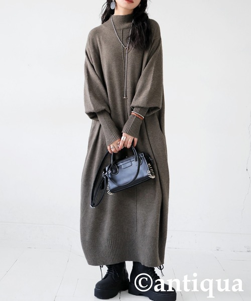 マシュマロタッチニットワンピース（ワンピース）｜antiqua