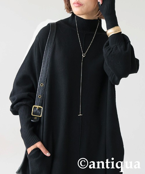 antiqua(アンティカ)の「マシュマロタッチ ニットワンピース(ワンピース・レディース・ダークグレー/ネイビー/レッド系その他/ブラック/ブラウン系その他・ONESIZE)」の16枚目の写真