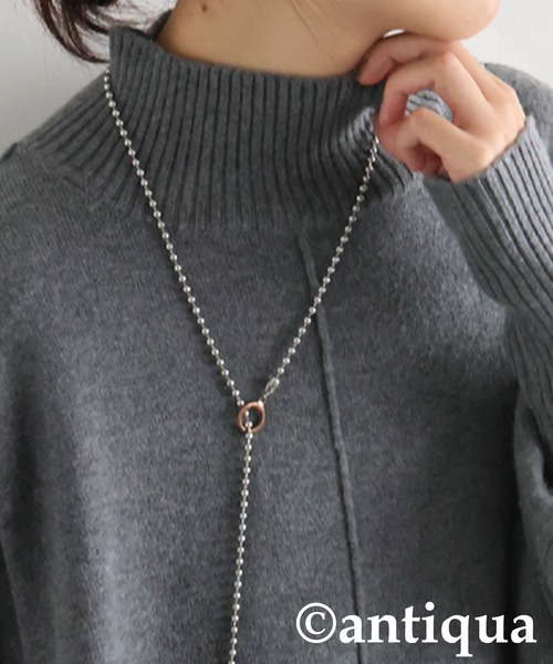 antiqua(アンティカ)の「マシュマロタッチ ニットワンピース(ワンピース・レディース・ダークグレー/ネイビー/レッド系その他/ブラック/ブラウン系その他・ONESIZE)」の19枚目の写真