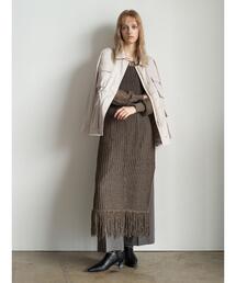 Te chichi | フリンジメッシュニットワンピース《2025Autumn catalog vol.2 item》(ワンピース)