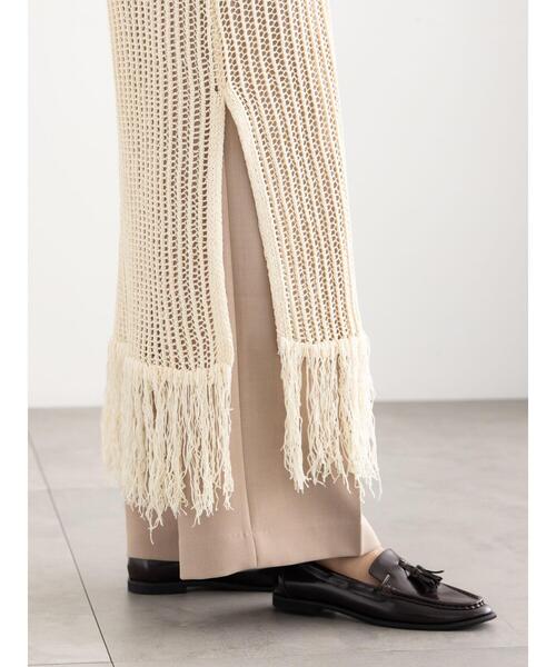 Te chichi（テチチ）の「フリンジメッシュニットワンピース《2025Autumn catalog vol.2 item》（ワンピース・レディース・モカ/オフホワイト・F）」の12枚目の写真