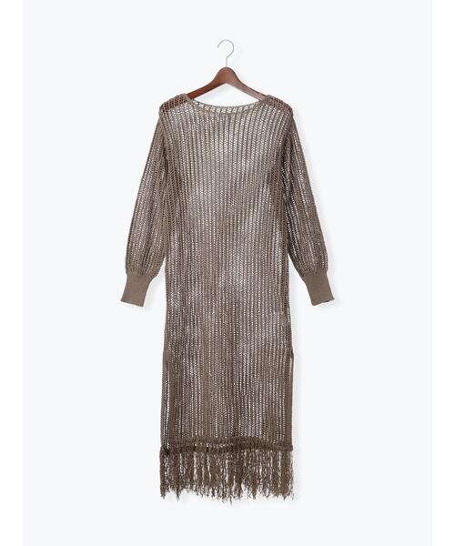 Te chichi（テチチ）の「フリンジメッシュニットワンピース《2025Autumn catalog vol.2 item》（ワンピース・レディース・モカ/オフホワイト・F）」の13枚目の写真