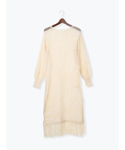 Te chichi（テチチ）の「フリンジメッシュニットワンピース《2025Autumn catalog vol.2 item》（ワンピース・レディース・モカ/オフホワイト・F）」の14枚目の写真