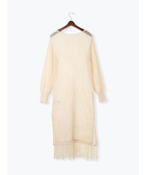 Te chichi（テチチ）の「フリンジメッシュニットワンピース《2025Autumn catalog vol.2 item》（ワンピース・レディース・モカ/オフホワイト・F）」の15枚目の写真