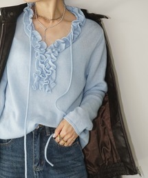 chuclla（チュクラ）の「【YOUYILIN】ラッフルカラーニット CHYOUW25a005（ニット/セーター・メンズ）」