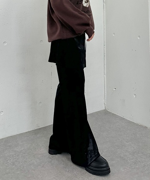 archives（アルシーヴ）の「ベロアレイヤードスカート付きパンツ（その他パンツ・レディース・ブラック/ブラウン・MEDIUM）」の10枚目の写真