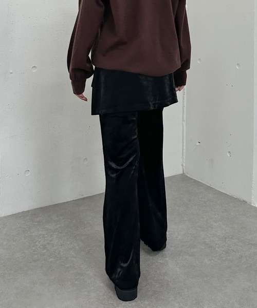 archives（アルシーヴ）の「ベロアレイヤードスカート付きパンツ（その他パンツ・レディース・ブラック/ブラウン・MEDIUM）」の11枚目の写真