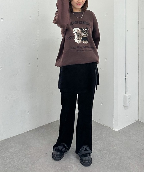 archives（アルシーヴ）の「ベロアレイヤードスカート付きパンツ（その他パンツ・レディース・ブラック/ブラウン・MEDIUM）」の14枚目の写真