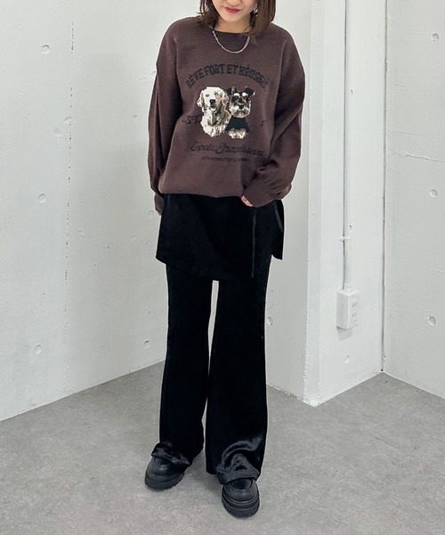 archives（アルシーヴ）の「ベロアレイヤードスカート付きパンツ（その他パンツ・レディース・ブラック/ブラウン・MEDIUM）」の13枚目の写真