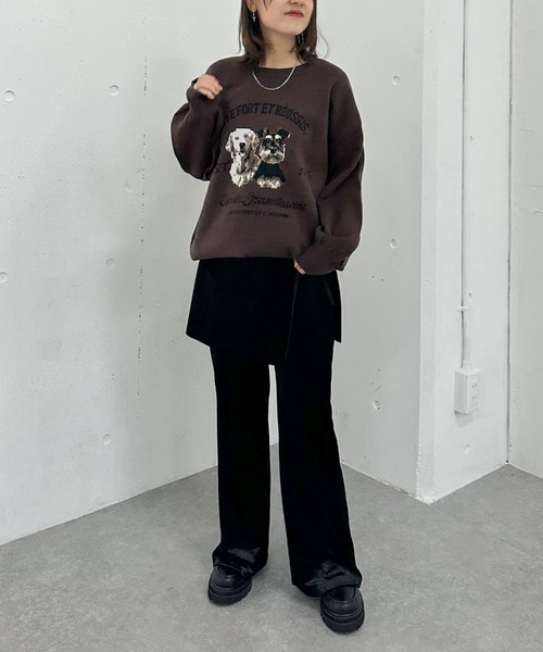 archives（アルシーヴ）の「ベロアレイヤードスカート付きパンツ（その他パンツ・レディース・ブラック/ブラウン・MEDIUM）」の15枚目の写真