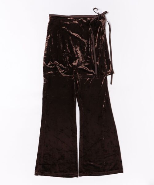 archives（アルシーヴ）の「ベロアレイヤードスカート付きパンツ（その他パンツ・レディース・ブラック/ブラウン・MEDIUM）」の6枚目の写真