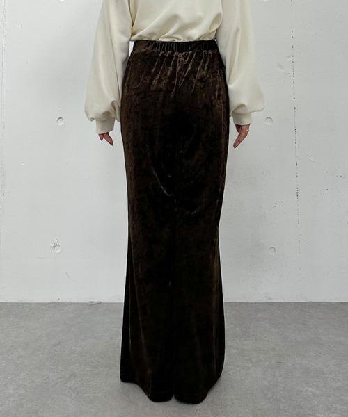 archives（アルシーヴ）の「ベロアレイヤードスカート付きパンツ（その他パンツ・レディース・ブラック/ブラウン・MEDIUM）」の5枚目の写真