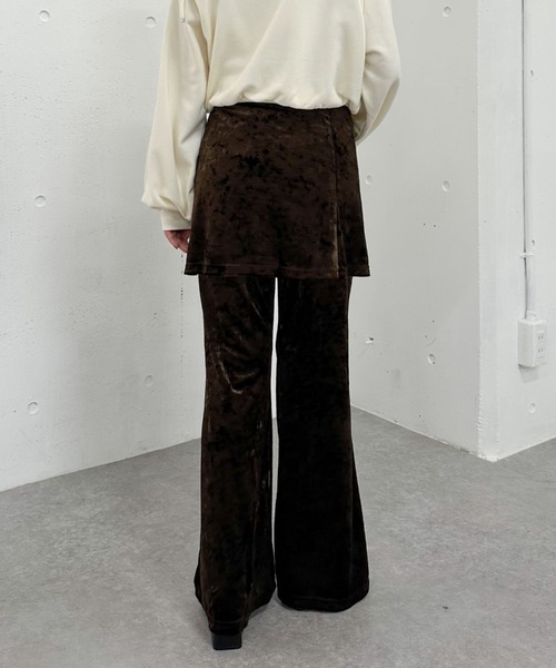 archives（アルシーヴ）の「ベロアレイヤードスカート付きパンツ（その他パンツ・レディース・ブラック/ブラウン・MEDIUM）」の22枚目の写真