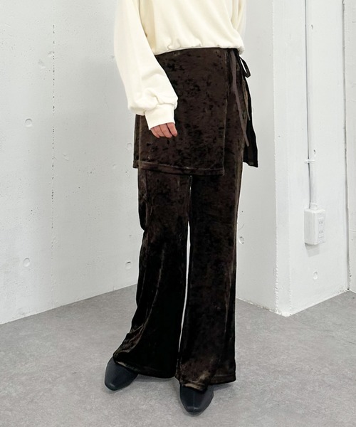 archives（アルシーヴ）の「ベロアレイヤードスカート付きパンツ（その他パンツ・レディース・ブラック/ブラウン・MEDIUM）」の19枚目の写真