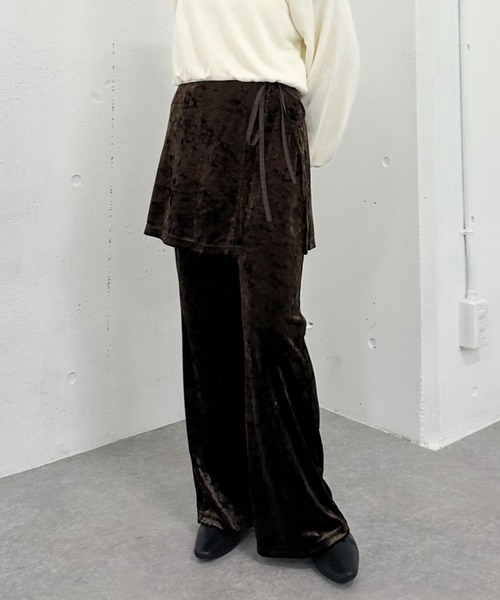 archives（アルシーヴ）の「ベロアレイヤードスカート付きパンツ（その他パンツ・レディース・ブラック/ブラウン・MEDIUM）」の20枚目の写真