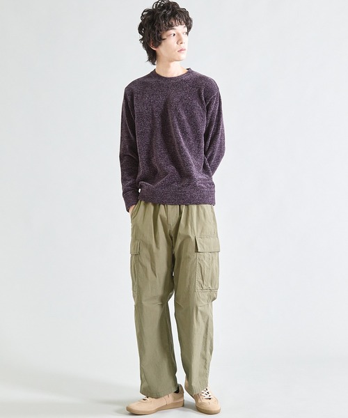 UNION STATION（ユニオンステーション）の「クルーネック ウォッシャブルモールニット（ニット/セーター・メンズ・ブラック/チャコールグレー/マスタード/パープル/ブルー/オフホワイト・L/LL/M）」の22枚目の写真