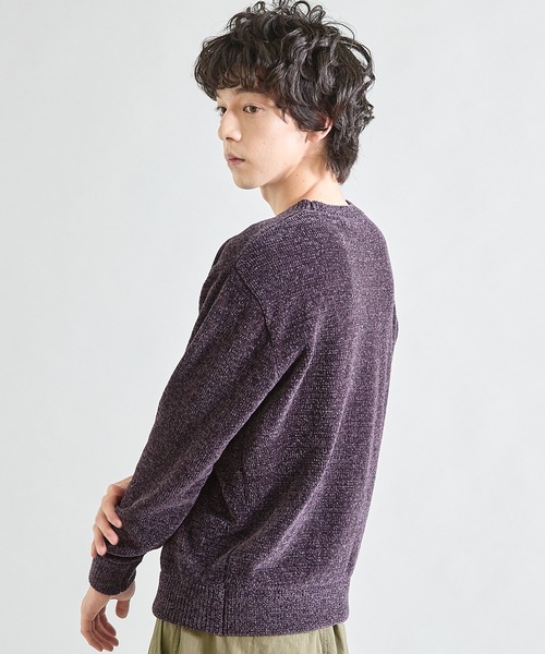 UNION STATION（ユニオンステーション）の「クルーネック ウォッシャブルモールニット（ニット/セーター・メンズ・ブラック/チャコールグレー/マスタード/パープル/ブルー/オフホワイト・L/LL/M）」の19枚目の写真