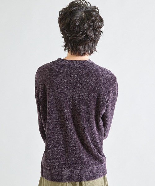 UNION STATION（ユニオンステーション）の「クルーネック ウォッシャブルモールニット（ニット/セーター・メンズ・ブラック/チャコールグレー/マスタード/パープル/ブルー/オフホワイト・L/LL/M）」の20枚目の写真