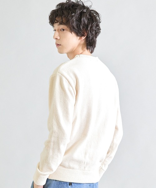 UNION STATION（ユニオンステーション）の「クルーネック ウォッシャブルモールニット（ニット/セーター・メンズ・ブラック/チャコールグレー/マスタード/パープル/ブルー/オフホワイト・L/LL/M）」の14枚目の写真