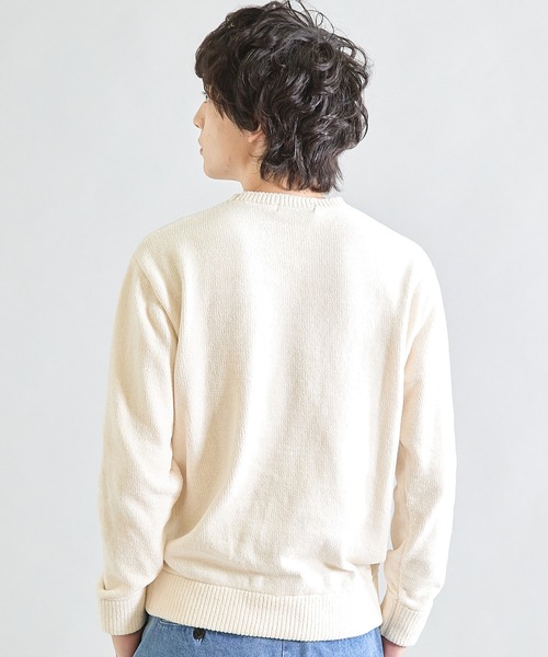 UNION STATION（ユニオンステーション）の「クルーネック ウォッシャブルモールニット（ニット/セーター・メンズ・ブラック/チャコールグレー/マスタード/パープル/ブルー/オフホワイト・L/LL/M）」の15枚目の写真