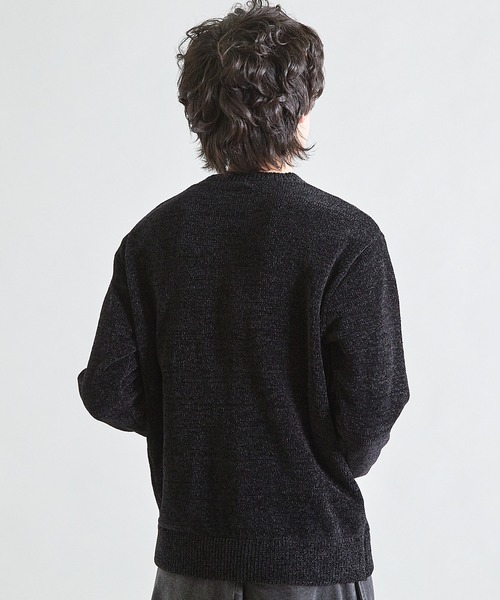 UNION STATION（ユニオンステーション）の「クルーネック ウォッシャブルモールニット（ニット/セーター・メンズ・ブラック/チャコールグレー/マスタード/パープル/ブルー/オフホワイト・L/LL/M）」の11枚目の写真