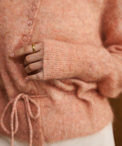 LAULEN(ローレン)の「mohair waist ribbon knit cardigan /モヘアウエストリボンニットカーディガン(カーディガン/ボレロ・レディース・ブラウン/ピンク/グレー・FREE)」の13枚目の写真