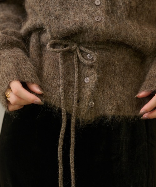 LAULEN(ローレン)の「mohair waist ribbon knit cardigan /モヘアウエストリボンニットカーディガン(カーディガン/ボレロ・レディース・ブラウン/ピンク/グレー・FREE)」の22枚目の写真