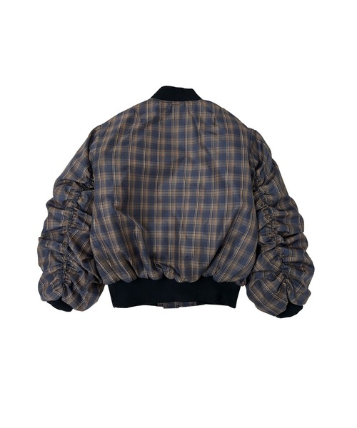 ANDGEEBEE(アンジービー)の「UNISEX オーバーサイズチェックブルゾン(ブルゾン・レディース・ネイビー/ブラック・FREE)」の10枚目の写真