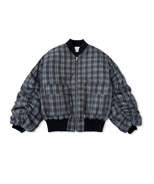 ANDGEEBEE(アンジービー)の「UNISEX オーバーサイズチェックブルゾン(ブルゾン・レディース・ネイビー/ブラック・FREE)」の19枚目の写真