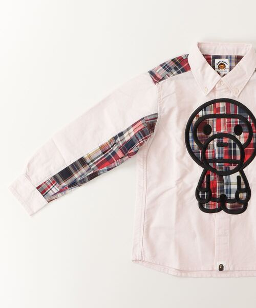 A BATHING APE（アベイシングエイプ）の「BABY MILO PATCH OXFORD BD SHIRT（シャツ/ブラウス・キッズ・サックスブルー・140/110/130）」の3枚目の写真