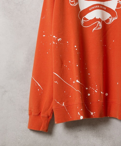 NUMBER (N)INE(ナンバーナイン)の「HAND PAINTED VINTAGE WASH NUMBER (9)INE APPLE SWEATSHIRT / ハンドペイント ヴィンテージウォッシュ ナンバーナイン アップルモチーフ スウェットシャツ(スウェット・メンズ・ブラック/オレンジ・2/3/4)」の10枚目の写真