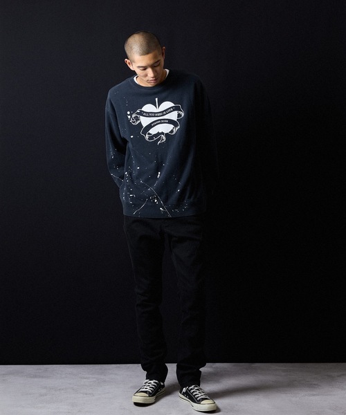 NUMBER (N)INE(ナンバーナイン)の「HAND PAINTED VINTAGE WASH NUMBER (9)INE APPLE SWEATSHIRT / ハンドペイント ヴィンテージウォッシュ ナンバーナイン アップルモチーフ スウェットシャツ(スウェット・メンズ・ブラック/オレンジ・2/3/4)」の21枚目の写真
