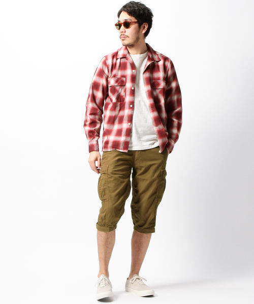 BEAMS PLUS（ビームスプラス）の「◇BEAMS PLUS / オンブレチェック オープンカラーシャツ（シャツ/ブラウス・メンズ・レッド/ブルー・X-LARGE/LARGE/SMALL/MEDIUM）」の10枚目の写真