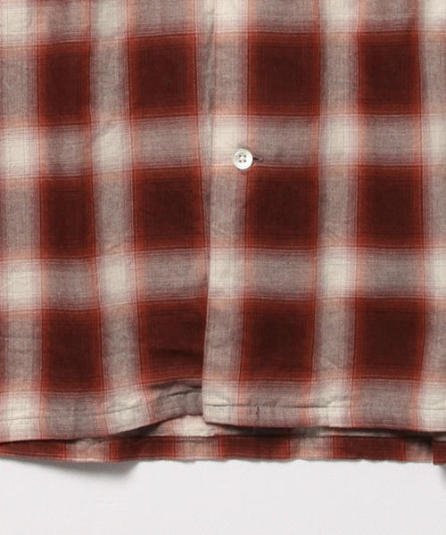BEAMS PLUS（ビームスプラス）の「◇BEAMS PLUS / オンブレチェック オープンカラーシャツ（シャツ/ブラウス・メンズ・レッド/ブルー・X-LARGE/LARGE/SMALL/MEDIUM）」の6枚目の写真