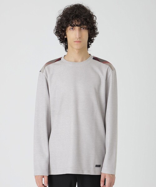 BLACK LABEL CRESTBRIDGE(ブラックレーベル・クレストブリッジ)の「ショルダーチェックニットソー(Tシャツ/カットソー・メンズ・ブラック/ネイビー/グレー系その他/オフホワイト/オレンジ系その他3・M/XL/L)」の3枚目の写真