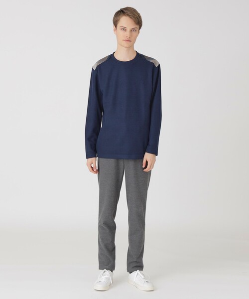 BLACK LABEL CRESTBRIDGE(ブラックレーベル・クレストブリッジ)の「ショルダーチェックニットソー(Tシャツ/カットソー・メンズ・ブラック/ネイビー/グレー系その他/オフホワイト/オレンジ系その他3・M/XL/L)」の15枚目の写真