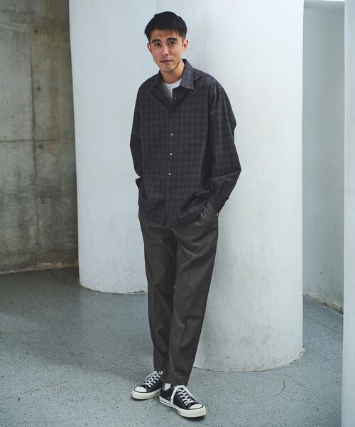 green label relaxing(グリーンレーベルリラクシング)の「TRフラノ パターン ジャストルーズ レギュラーカラー シャツ(シャツ/ブラウス・メンズ・ネイビー/ケリーグリーン/ライトグレー・XL/L/M/S)」の6枚目の写真